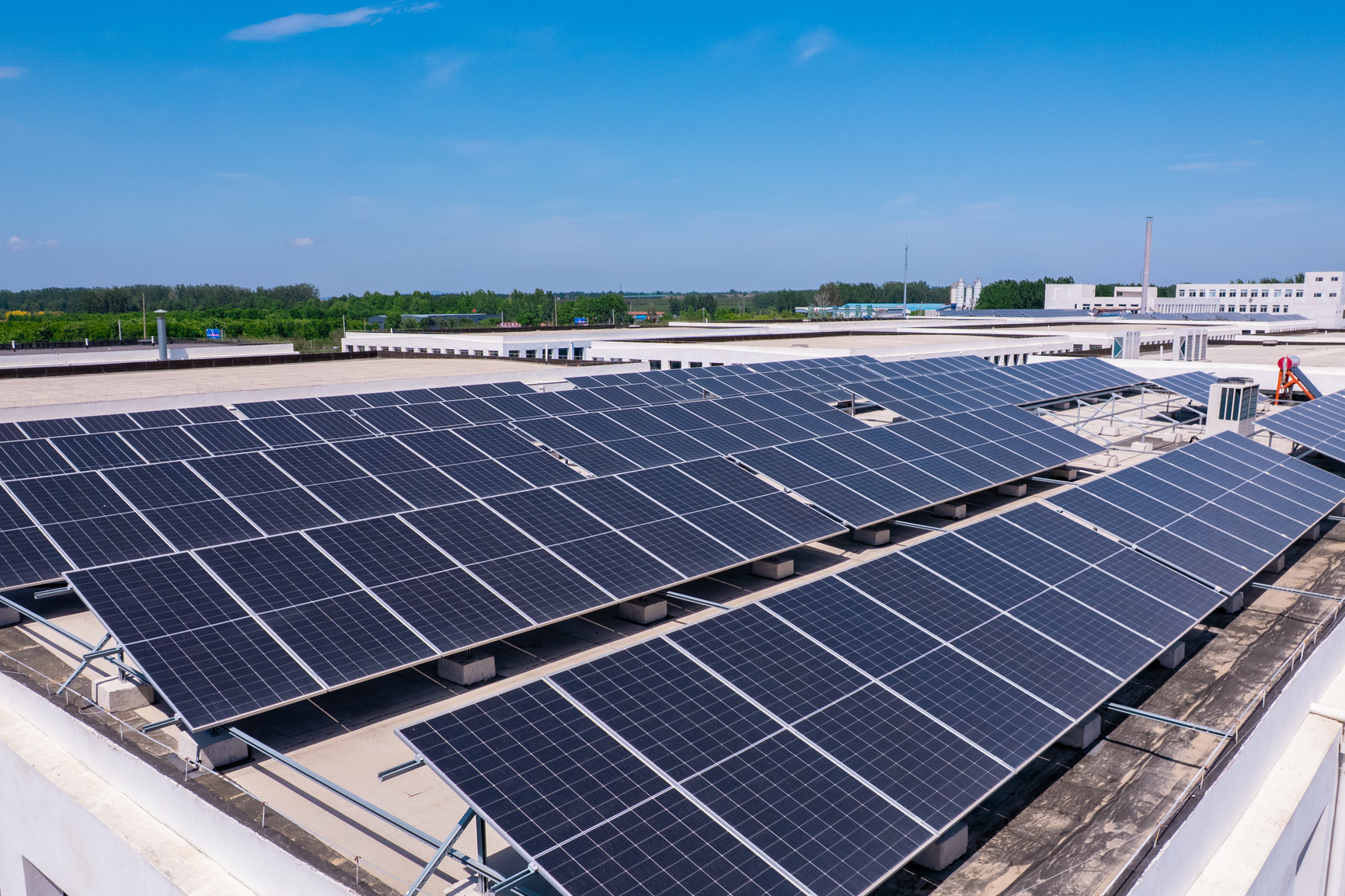 Rooftop solar panels at G.Y. Textile